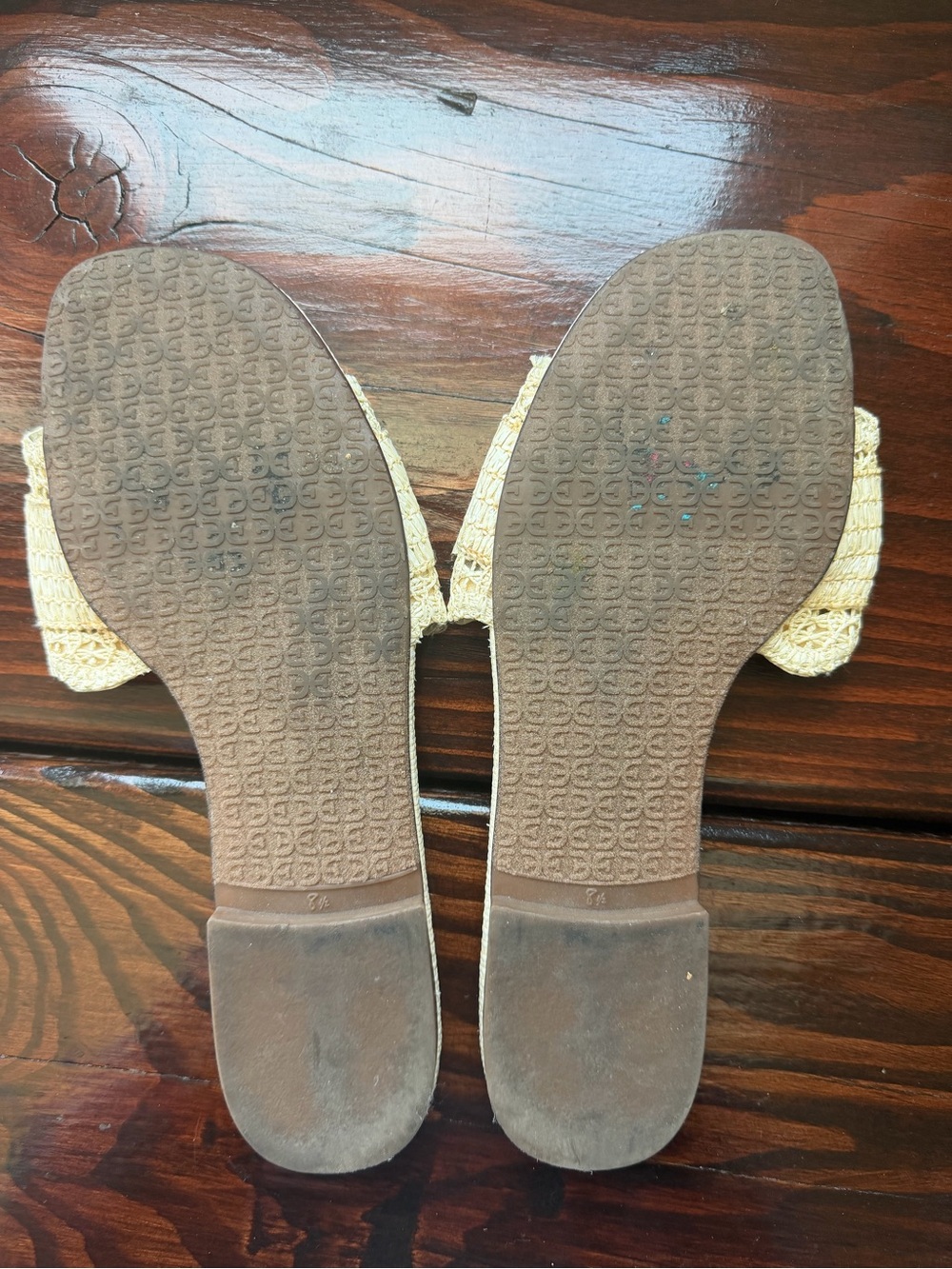 Sam Edelman Bambi Beige Linen Raffia Slide Sandals with Buckle Size 8.5 - Picture 6 of 8